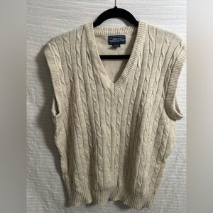 Vtg Mervyn’s Men’s Collection Sweater Vest Made In Korea Ivory  Size L